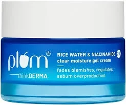 Plum Rice Water & Niacinamide 2% Clear Moisture Clear Moisture Gel Cream, 50 g