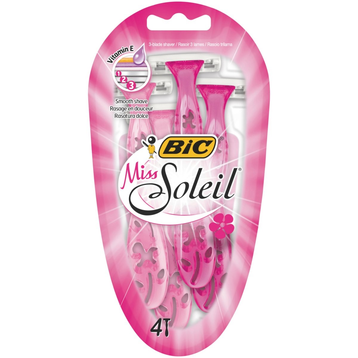 Bic Miss Soleil Disposable Razors 4 Pack Lady Shaver
