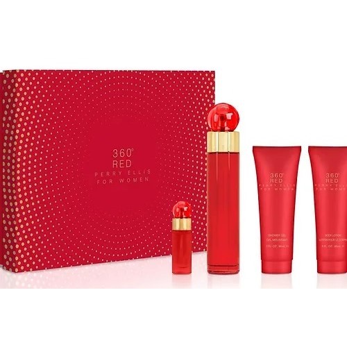 Perry Ellis 360 Red For Women 4 Pc Gift Set NIB