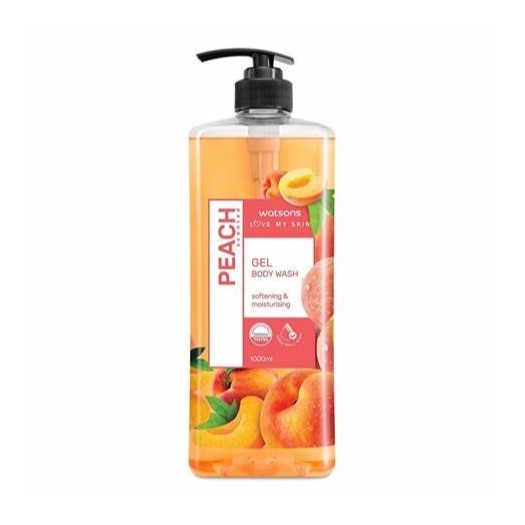 Watsons Peach Softening & Moisturising Gel Body Wash 1000ml