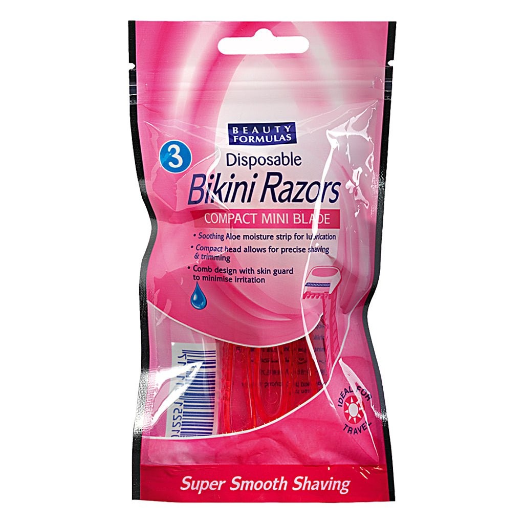 Beauty Formulas Bikini Razors Compact Mini Blade 3 Pcs