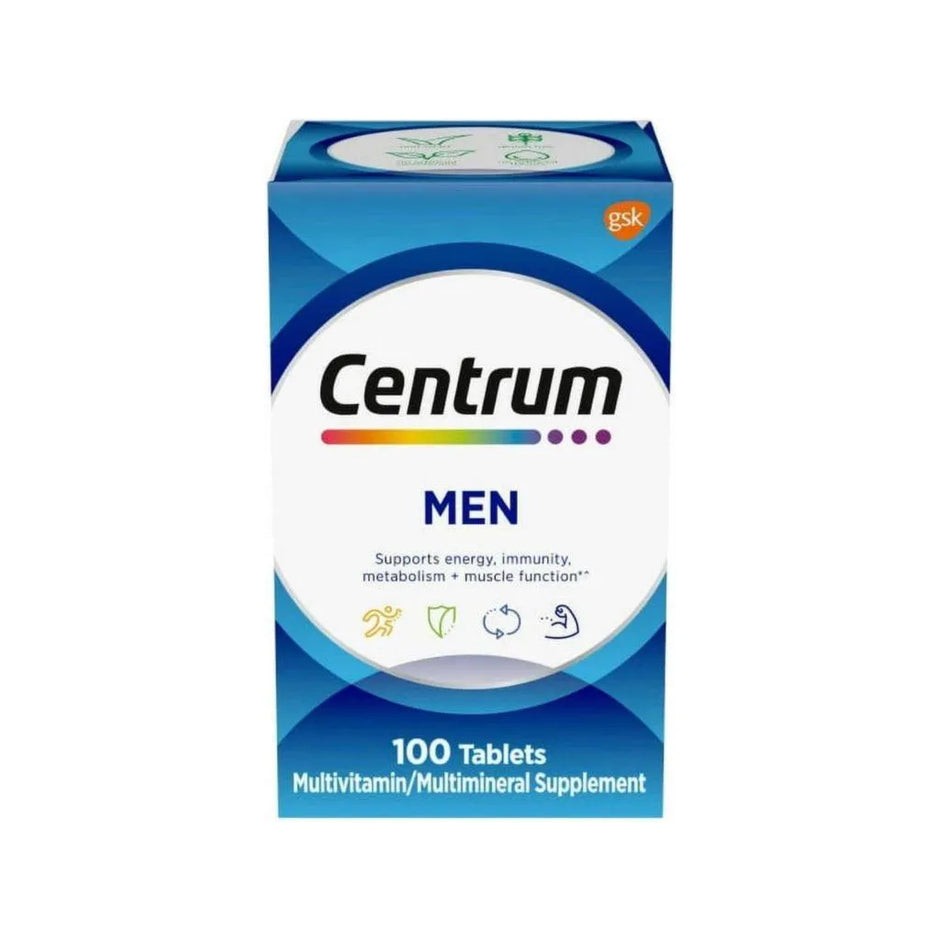 Centrum Multivitamin for Men - 100 Tablets for Immunity & Heart Health | Available at Beauty Hub
