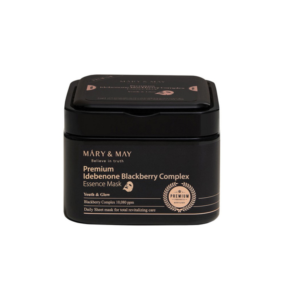 MARY & MAY Premium Idebenone + Blackberry Complex Essence Mask (20 Sheets)