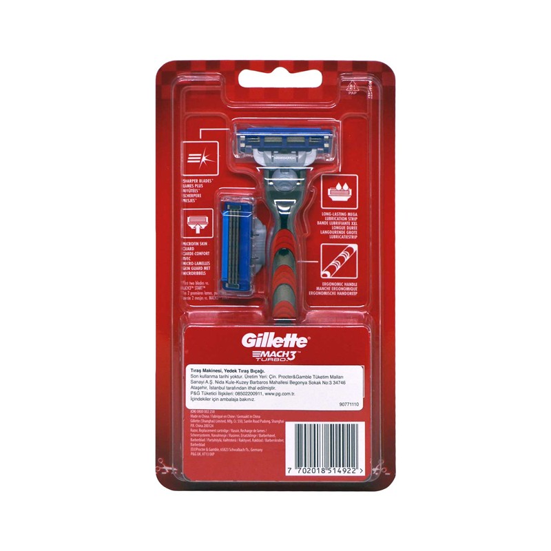 Gillette Mach3 Turbo Shaver Red Series with 2 blades
