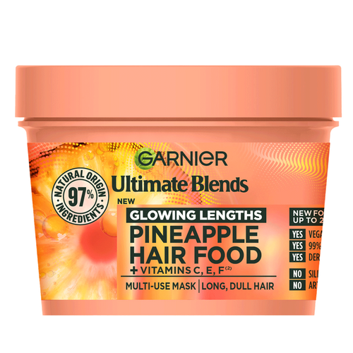 Garnier Ultimate Blends Glowing Lengths Hair Food Pineapple & Amla 3-in-1 Long Dull Hair Mask – 400ml