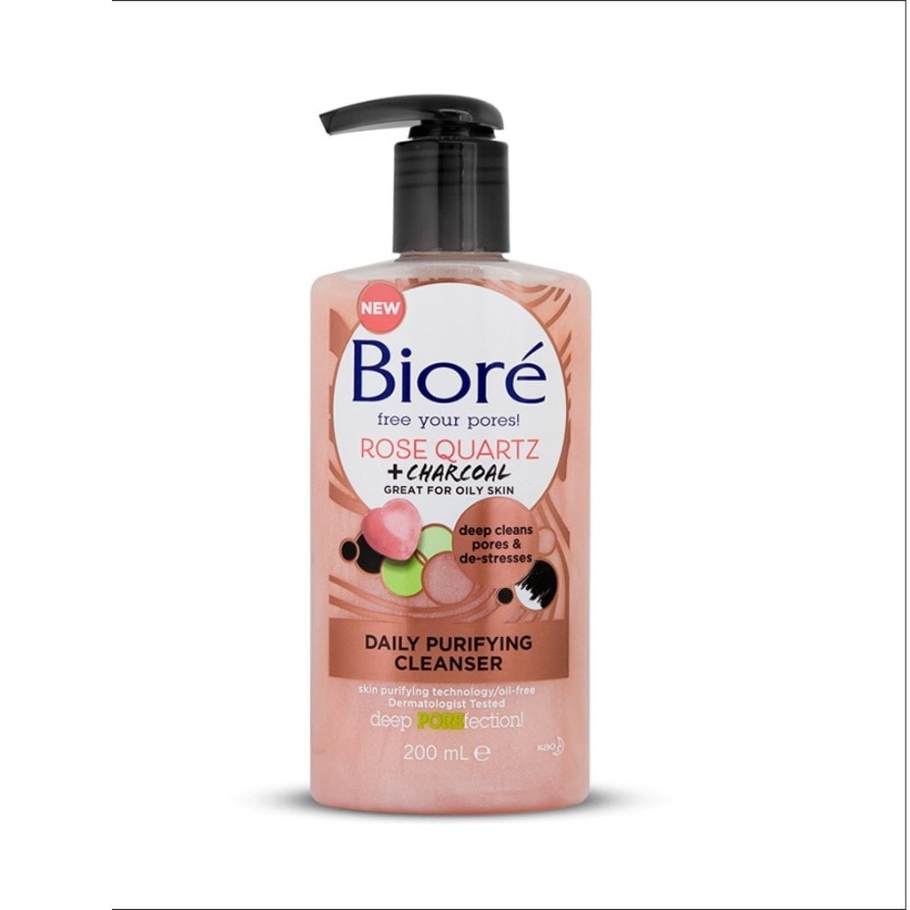 Biore Rose & Charcoal Daily Purifying Cleanser - 200mll