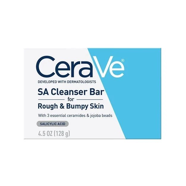 CeraVe SA Body Exfoliating Cleanser Bar for Rough & Bumpy Skin 128g