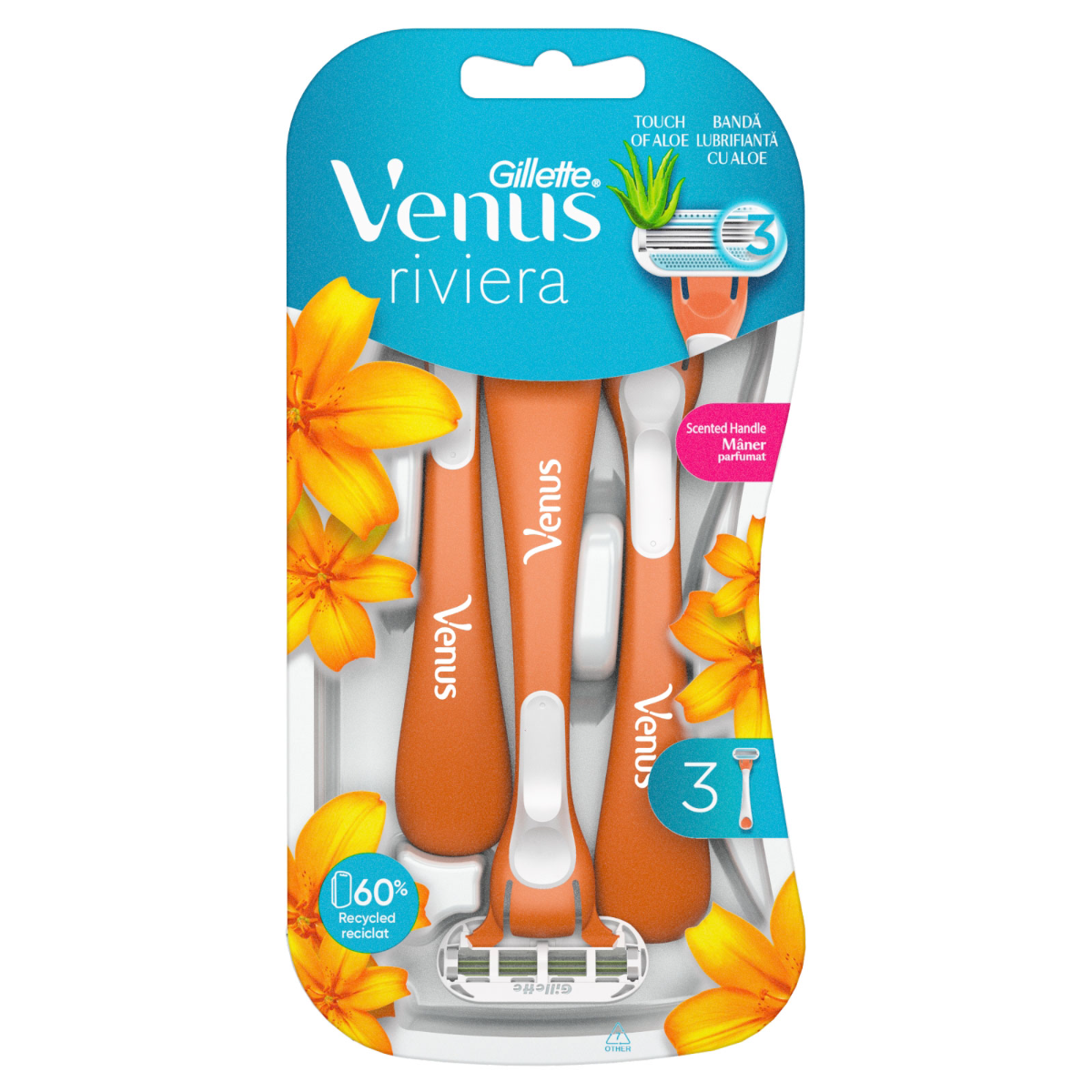 Gillette Simply Venus Riviera Razor 3 Pcs Set